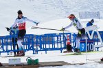 Linn Kazmaier bei ihrem Weltcup-Dabüt im slowenischen Planica mit ihrem Guide Florian Baumann
